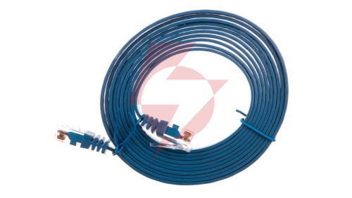 Kabel krosowy płaski patchcord U/UTP kat.6 niebieski 2m 96413