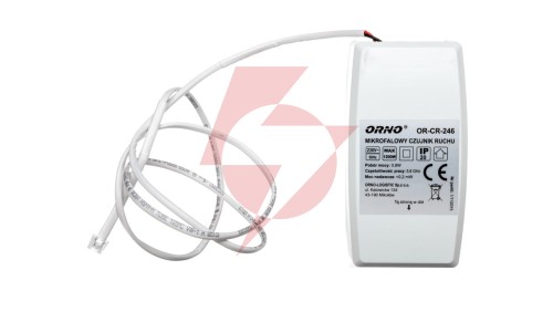 Mikrofalowy czujnik ruchu z zewnętrznym sensorem zmierzchowym 5.8GHz 360st. IP20 1200W OR-CR-246