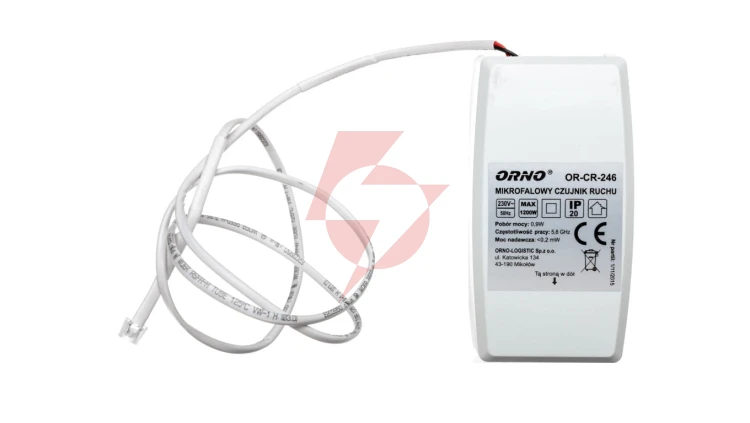 Mikrofalowy czujnik ruchu z zewnętrznym sensorem zmierzchowym 5.8GHz 360st. IP20 1200W OR-CR-246