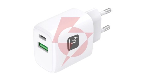 Ładowarka Sieciowa GaN Techly USB-C PD 20W i USB-A QC 18W Quick Charge IPW-USB-20WACG