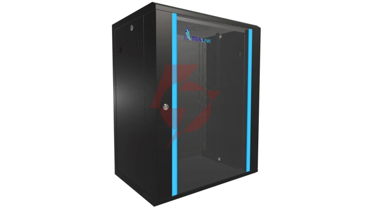 Szafa rack montowana na ścianie Extralink 15U 600x450 Czarna
