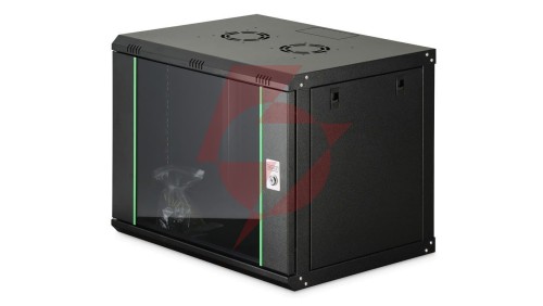 Szafa sieciowa wisząca Dynamic 19 9U rack 600x450, drzwi szyba, czarny, niezłożona, 60kg DN-37105