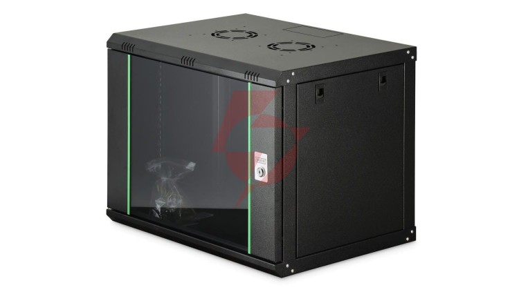 Szafa sieciowa wisząca Dynamic 19 9U rack 600x450, drzwi szyba, czarny, niezłożona, 60kg DN-37105