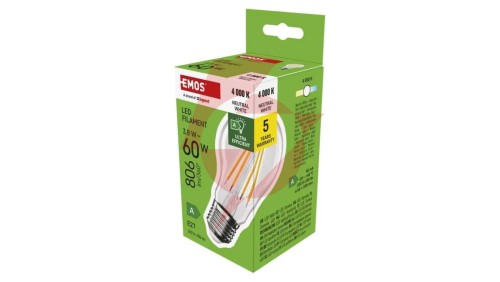 Żarówka LED Filament A60 A CLASS/ E27 / 3,8 W (60 W) / 806 lm / neutralna biel ZF5148