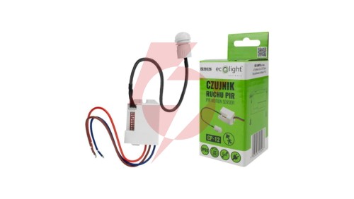 Czujnik ruchu PIR IP65 360 st. 800W zasięg 6m z zewnętrzną sondą biały CP-12