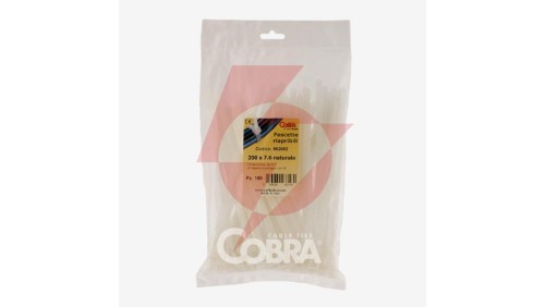 Opaska kablowa otwierana wielokrotnie biała 150x7.6 COBRA /100szt./ 962101