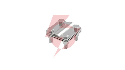 Złącze uniwersalne 3-elem. 57x57 bednarka-pręt16 stal nierdzewna 14.5 V4A 91400555