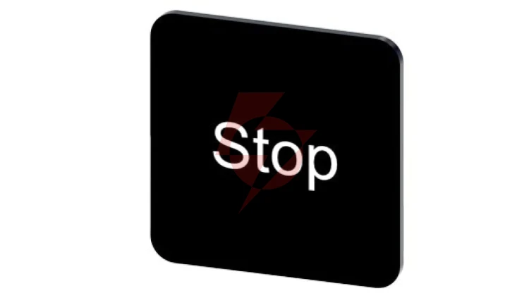 Etykieta samoprzylepna do kaset 22x22mm czarna inskrypcja /Stop/ SIRIUS ACT 3SU1900-0AF16-0DS0 /10szt./