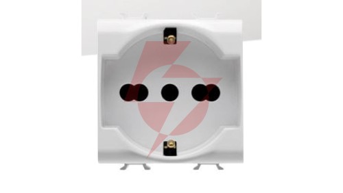 Gniazdo pojedyncze z/u 16A 2 moduły białe standard francuski ELIT00815 /opak. 6/