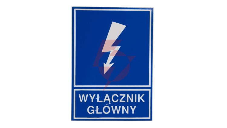 Tabliczka /znak informacyjny/ TZI 74X105S /WYŁĄCZNIK GŁÓWNY/ E04TZ-01041120200 /10szt./