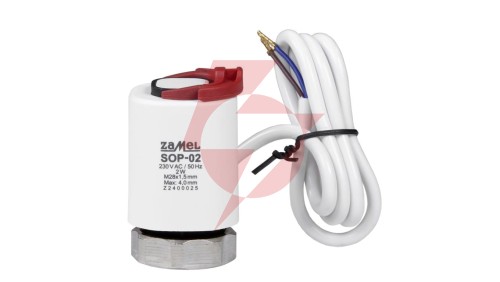 SIŁOWNIK TERMOELEKTRYCZNY M28X1,5 NC, 230V AC TYP: SOP-02