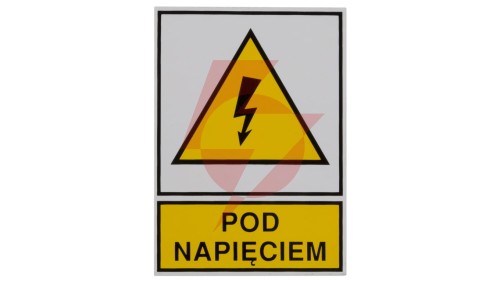 Tabliczka /znak ostrzegawczy/ TZO 52X74S /POD NAPIĘCIEM/ E04TZ-01011110800 /10szt./