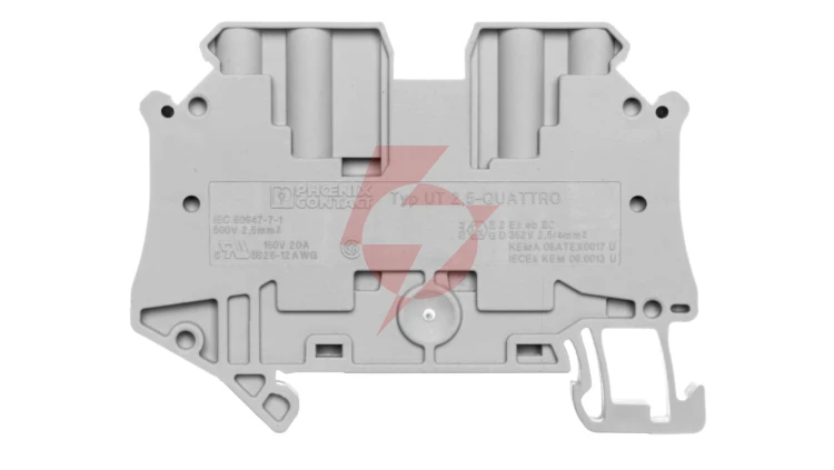 Złączka szynowa 4-przewodowa 0,14-4mm2 szara UT 2,5-QUATTRO 3044542 /50szt./