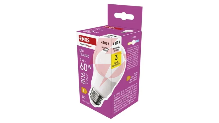 Żarówka LED Classic A60 / E27 / 7 W (60 W) / 806 lm / neutralna biel ZQ5E43