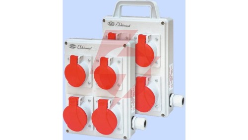 Rozdzielnica RSK-3 okablowana 2x16A 3P+N+Z 400V, 2x32A 3P+N+Z 400V IP44 940070