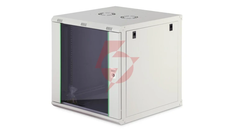 Szafa sieciowa wisząca Dynamic 19 12U rack 600x600, drzwi szyba, szary, niezłożona, 60kg DN-37110