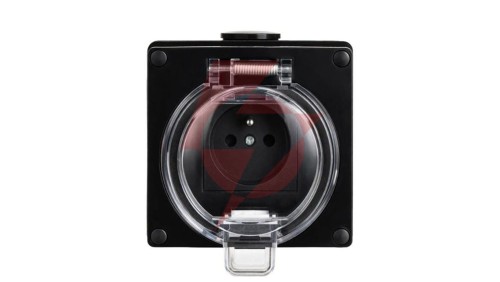 OYSTER IP66 gniazdo wtyczkowe w obudowie hermetycznej 16A/250V czarny 6185-09