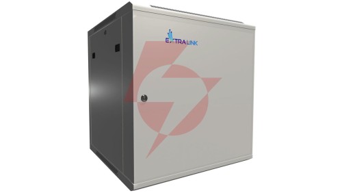 Szafa rack montowana na ścianie, drzwi blaszane pełne Extralink 12U 600x600 ASP Szara