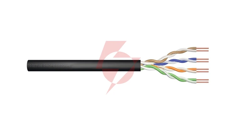 Kabel U/UTP kat. 5e 305m (szpula) PE drut czarny, zewnętrzny żelowany DK-TP512 /305m/