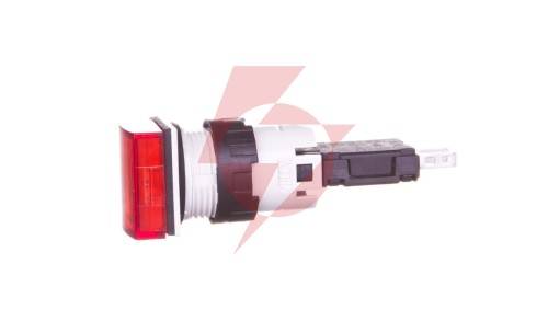 Kompletny wskaźnik świetlny, Czerwony, LED, Kwadratowy, 12...24 V AC/DC, 16 mm, Plastik Harmony XB6 XB6CV4BB