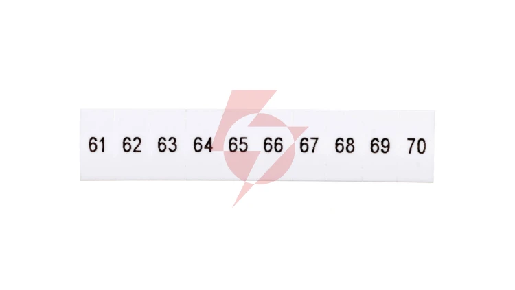 Oznacznik do złącz szynowych, opisówka ZB 5 numerowana od 61-70 kolor biały /10szt./