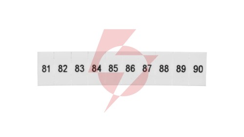 Oznacznik do złącz szynowych, opisówka ZB 5 numerowana od 81-90 kolor biały /10szt./