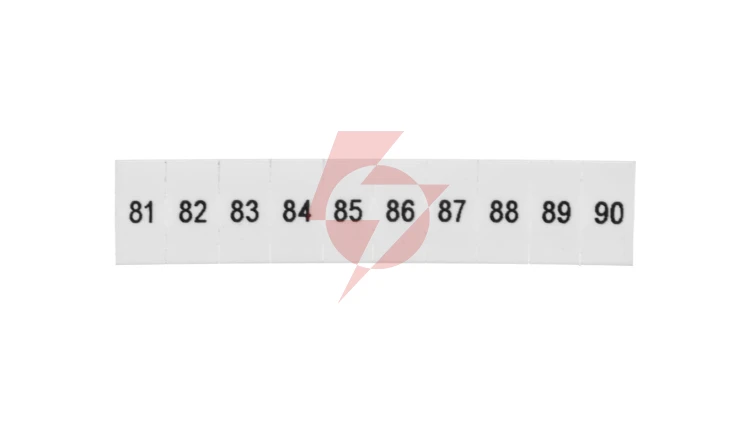 Oznacznik do złącz szynowych, opisówka ZB 5 numerowana od 81-90 kolor biały /10szt./
