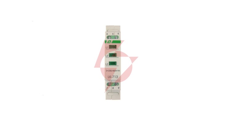 Lampka modułowa 3-fazowa zielona 3x230V+N AC LK-713G