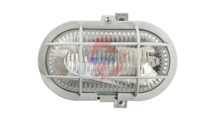 Oprawa kanałowa OVAL 1x60W E27 IIkl. 230V IP44 z siatką z tworzywa, popielata 102011/EU
