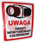 NAKLEJKA OBIEKT MONITOROWANY 20x20 6039