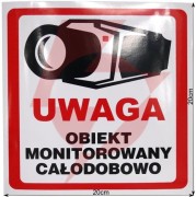 NAKLEJKA OBIEKT MONITOROWANY 20x20 6039