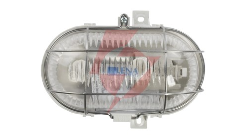 Oprawa kanałowa OVAL 1x60W E27 IIkl. 230V IP44 z siatką metal. wzmocnioną, biała, kl. pryzmatyczny 320170/EU