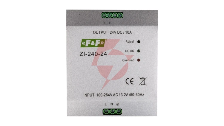 Zasilacz impulsowy 230VAC/24VDC 240W 10A ZI-240-24V