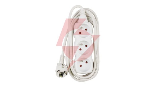 Przedłużacz 3-gniazda z/u 3m /H05VV-F 3G1/ biały P0313