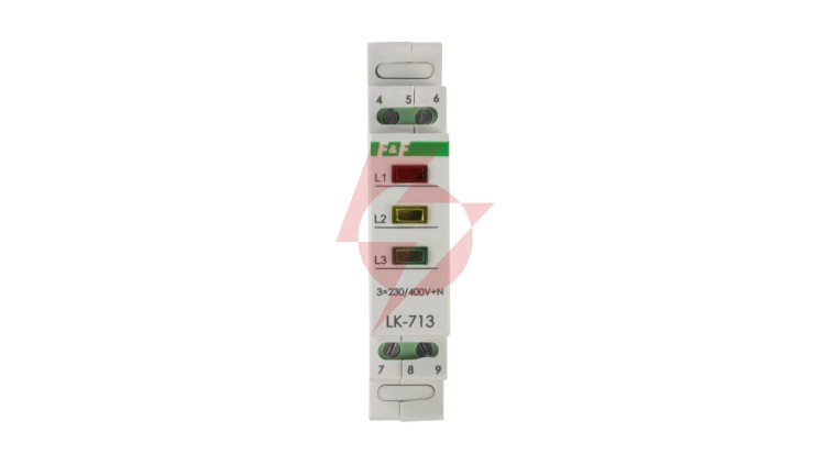 Lampka modułowa 3-fazowa żółta/czerwona/zielona 3x230V+N LK-713K