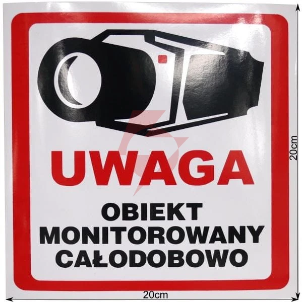 Naklejka obiekt monitorowany 20x20 6039
