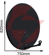 Czasza antena 80 cm ciemna (asc-800m-c); 8881