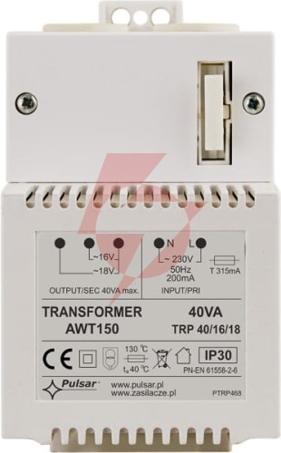 Transformator pulsar awt150 40va/16v/18v trp