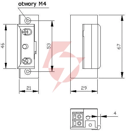 Zaczep elektra r4 z pam. bez blok. symetryczny; 2420