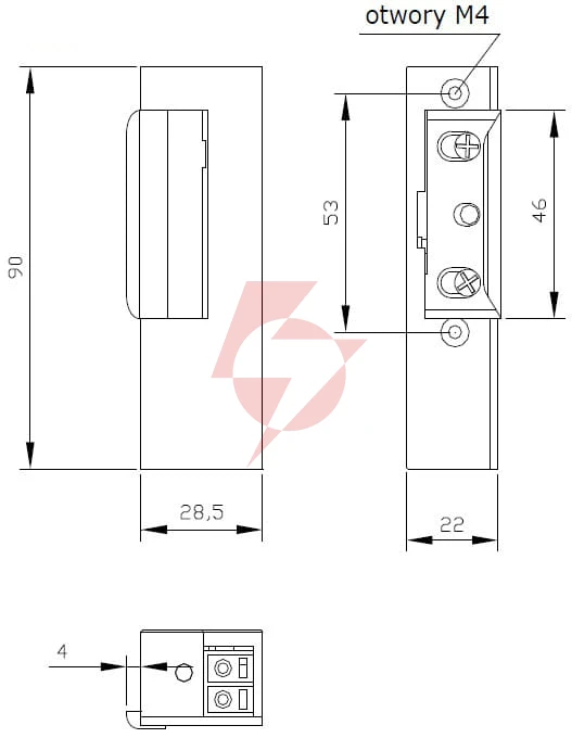 Zaczep elektra r3 z blok. prawy; 2426