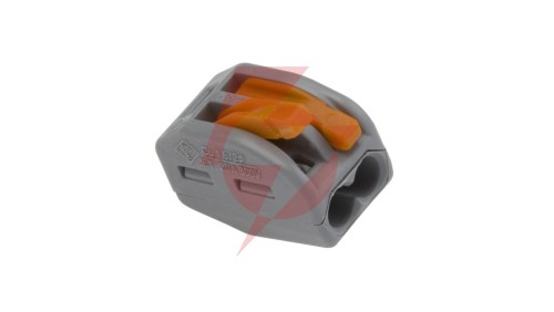 Szybkozłączka z dźwignią 2x 0,08-4mm2 jasnoszara 222-412 /opak.50szt./