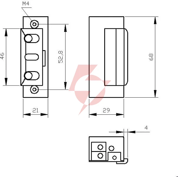 Zaczep elektra r4 bez blok. symetryczny 24v ;4413