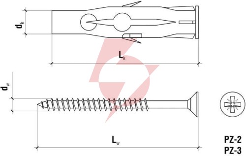 Kołek uniwersalny ru-08060 100szt.