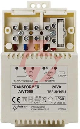 Transformator pulsar awt050 trp 20va/16v/18v