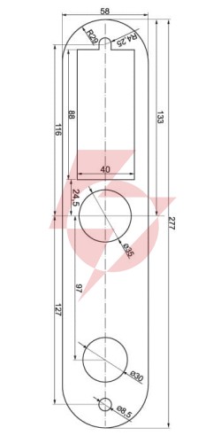 Podkładka eura elw-05b9 ułatwiająca montaż szyldu zamka elh-40b9