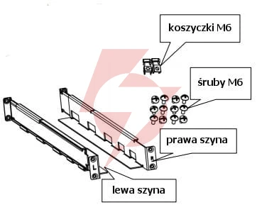 Zestaw szyn montażowych do szaf 19" powerwalker dla ups vfi