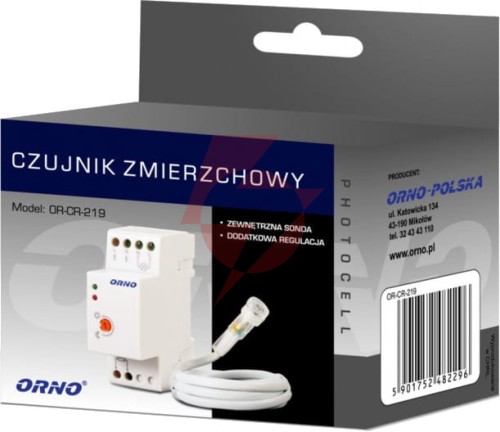 Czujnik zmierzchowy na szynę din orno or-cr-219