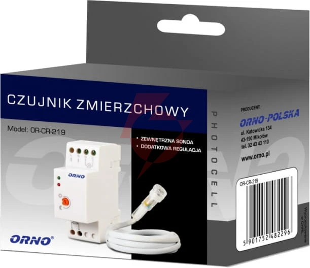 Czujnik zmierzchowy na szynę din orno or-cr-219