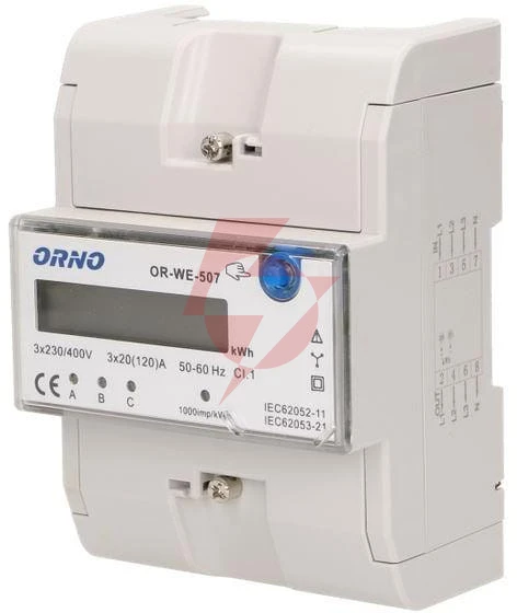 Wskaźnik zużycia energii orno or-we-507 3-fazowy