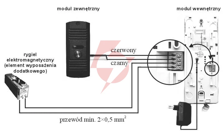 Domofon eura adp-20a3 grafitowo biały; 7017